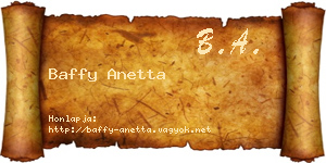 Baffy Anetta névjegykártya
